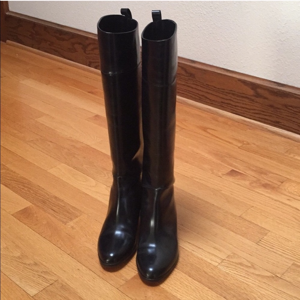 Christian Louboutin black leather knee-high boots